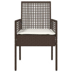 vidaXL Gartenstuhl mit Kissen 2 pcs Braun 55 x 53 x 85 cm Poly-Rattan