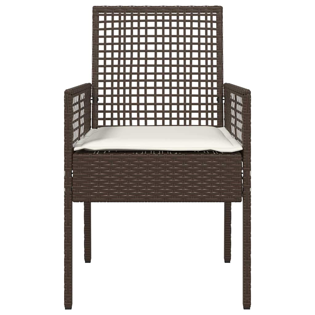 vidaXL Gartenstuhl mit Kissen 2 pcs Braun 55 x 53 x 85 cm Poly-Rattan
