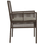 vidaXL Gartenstuhl mit Kissen 2 pcs Braun 55 x 53 x 85 cm Poly-Rattan