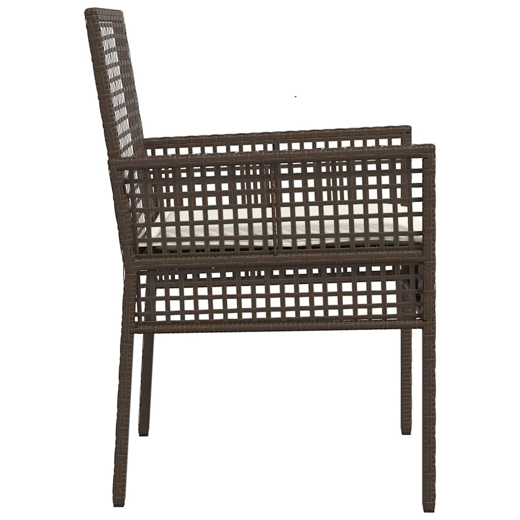vidaXL Gartenstuhl mit Kissen 2 pcs Braun 55 x 53 x 85 cm Poly-Rattan