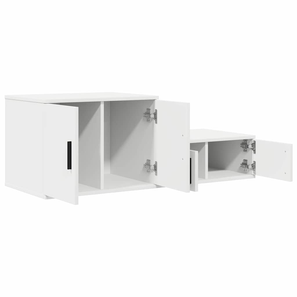 vidaXL Aufbewahrungsschrank 2 pcs Weiß 127 x 41 x 40 cm Holzwerkstoff