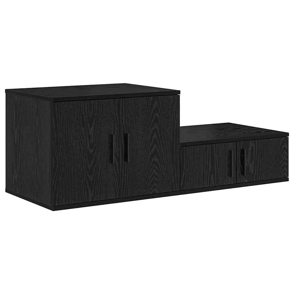 vidaXL Aufbewahrungsschrank 2 pcs Schwarz Eichen-Optik