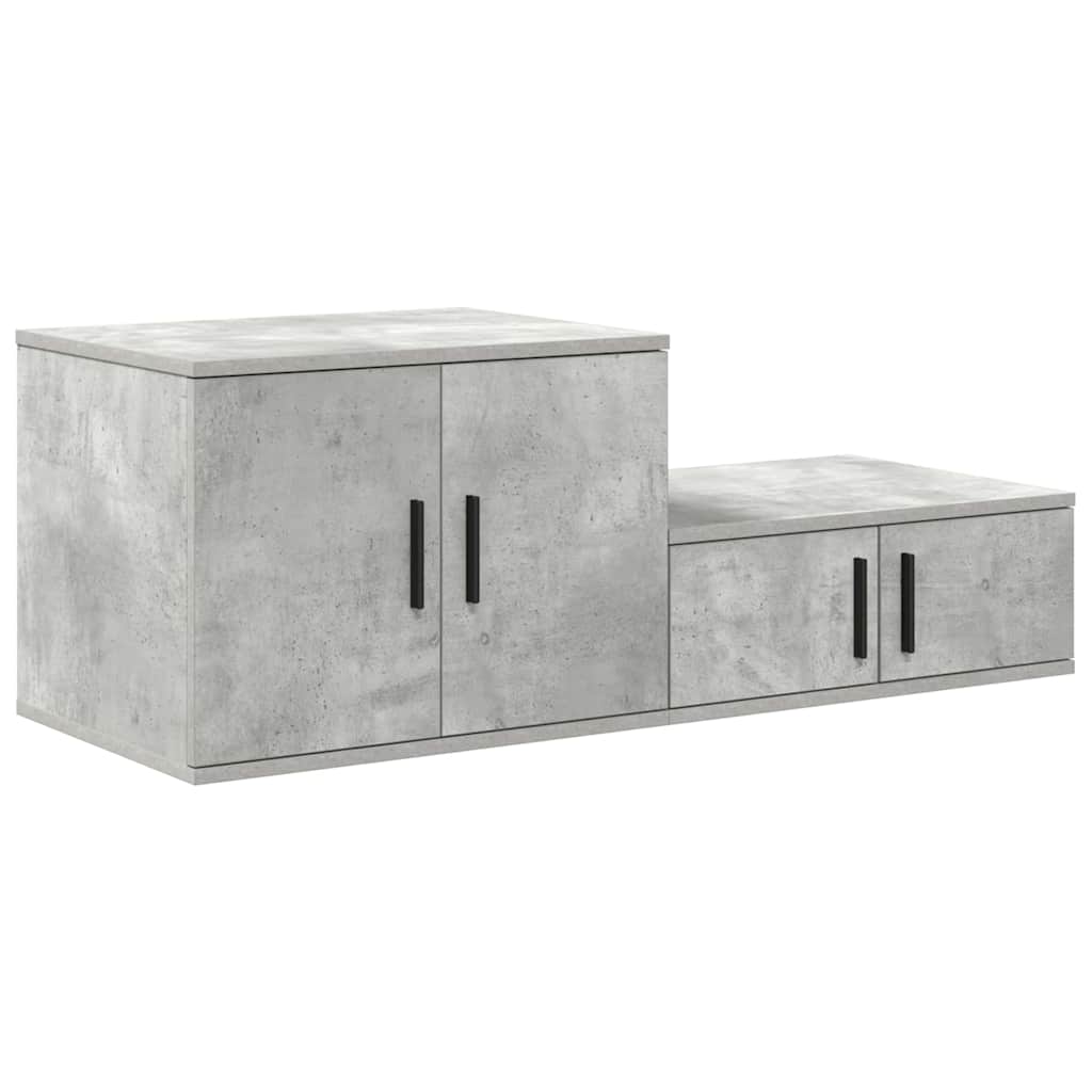 vidaXL Aufbewahrungsschrank 2 pcs Beton Grau 127 x 41 x 40 cm