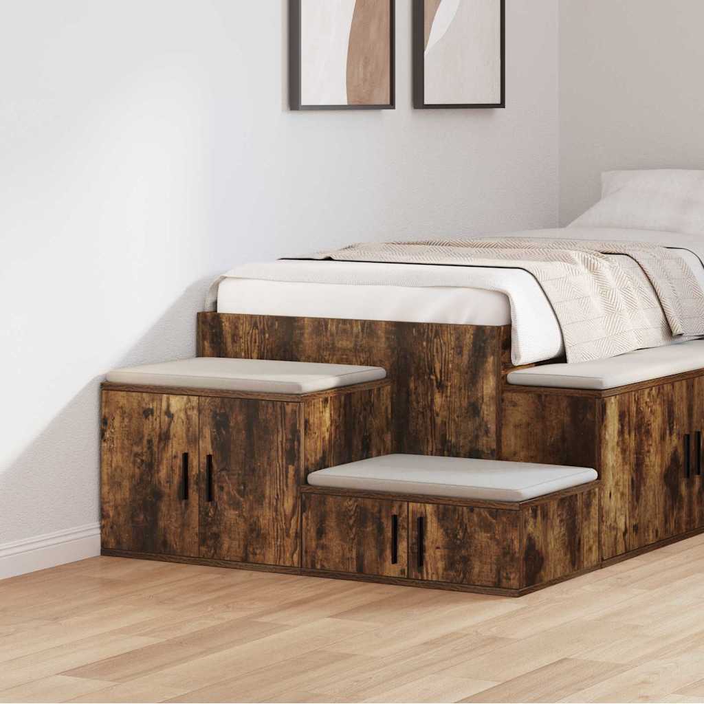 vidaXL Aufbewahrungsschrank 2 pcs Geräucherte Eiche 127 x 41 x 40 cm
