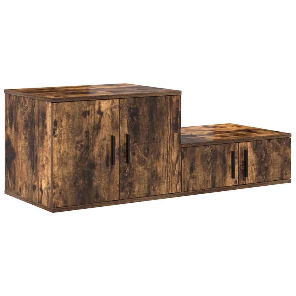 vidaXL Aufbewahrungsschrank 2 pcs Geräucherte Eiche 127 x 41 x 40 cm