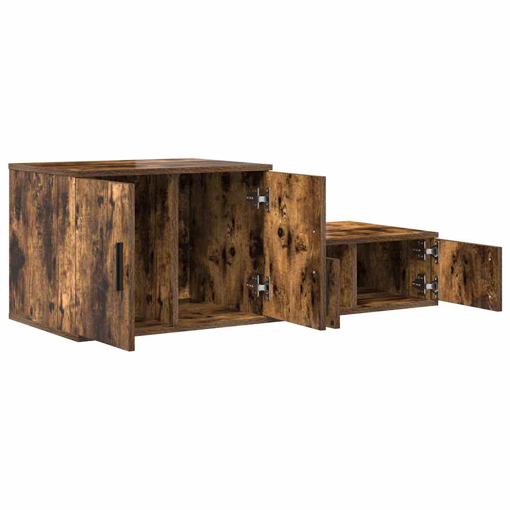 vidaXL Aufbewahrungsschrank 2 pcs Geräucherte Eiche 127 x 41 x 40 cm