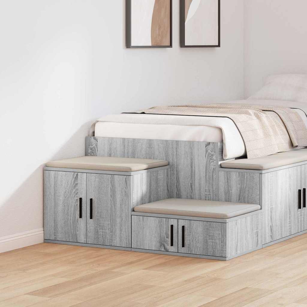vidaXL Aufbewahrungsschrank 2 pcs Graues Sonoma 127 x 41 x 40 cm