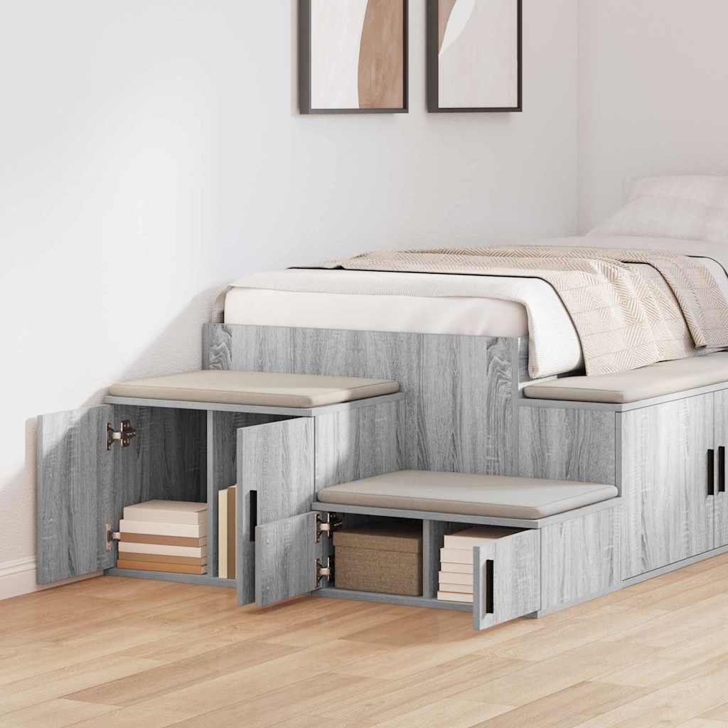 vidaXL Aufbewahrungsschrank 2 pcs Graues Sonoma 127 x 41 x 40 cm