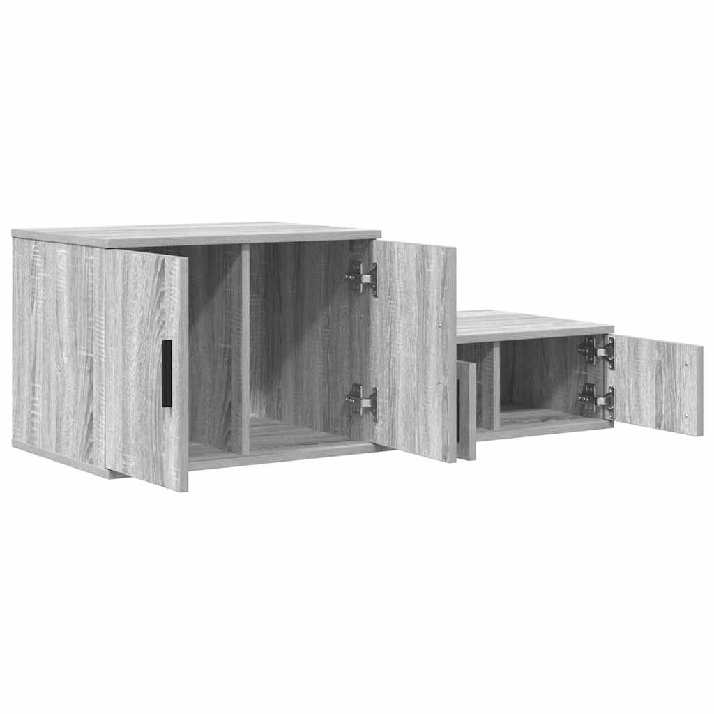 vidaXL Aufbewahrungsschrank 2 pcs Graues Sonoma 127 x 41 x 40 cm