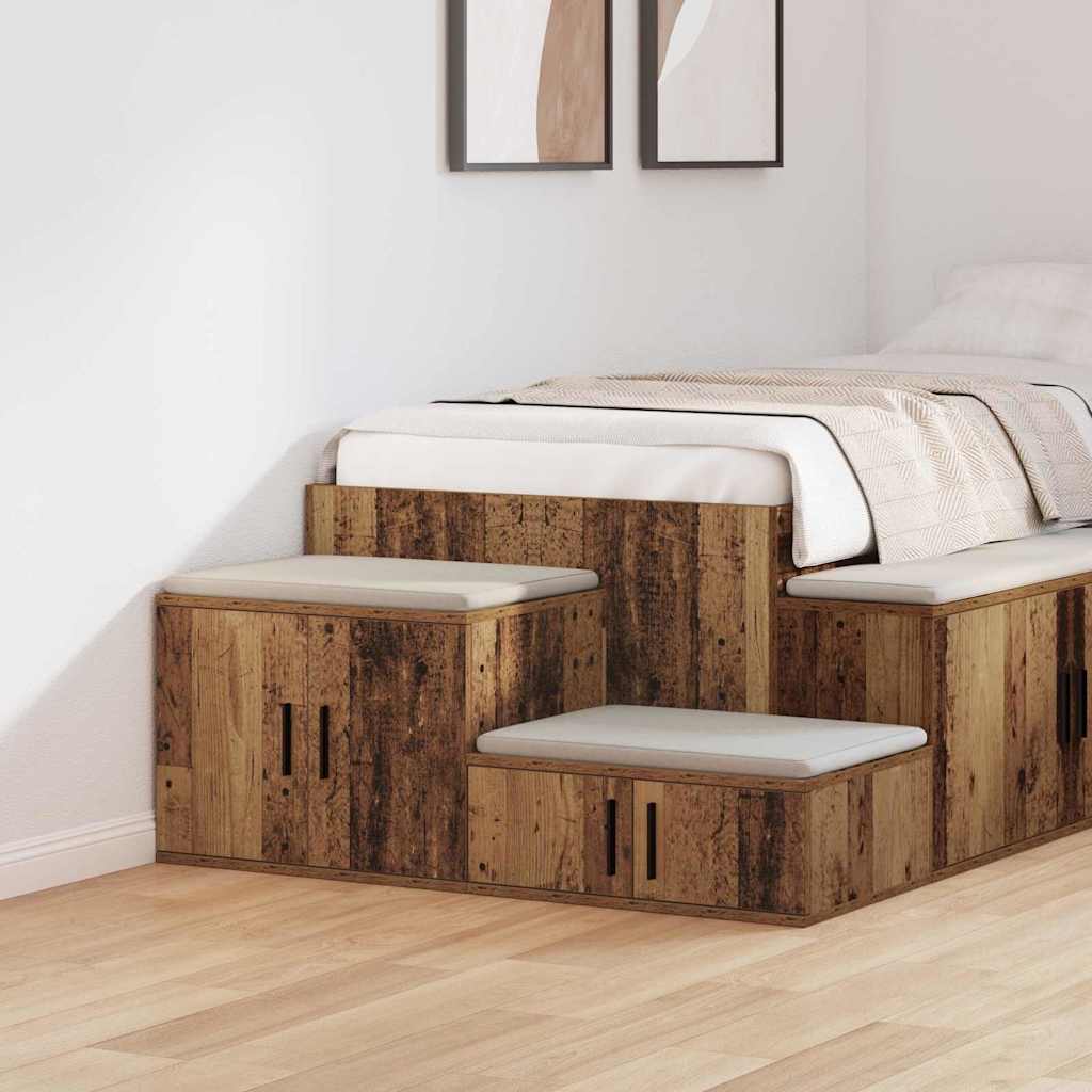 vidaXL Aufbewahrungsschrank 2 pcs Altholz 127 x 41 x 40 cm