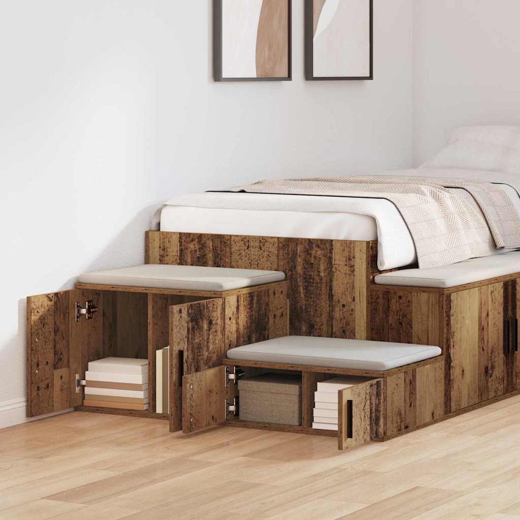 vidaXL Aufbewahrungsschrank 2 pcs Altholz 127 x 41 x 40 cm