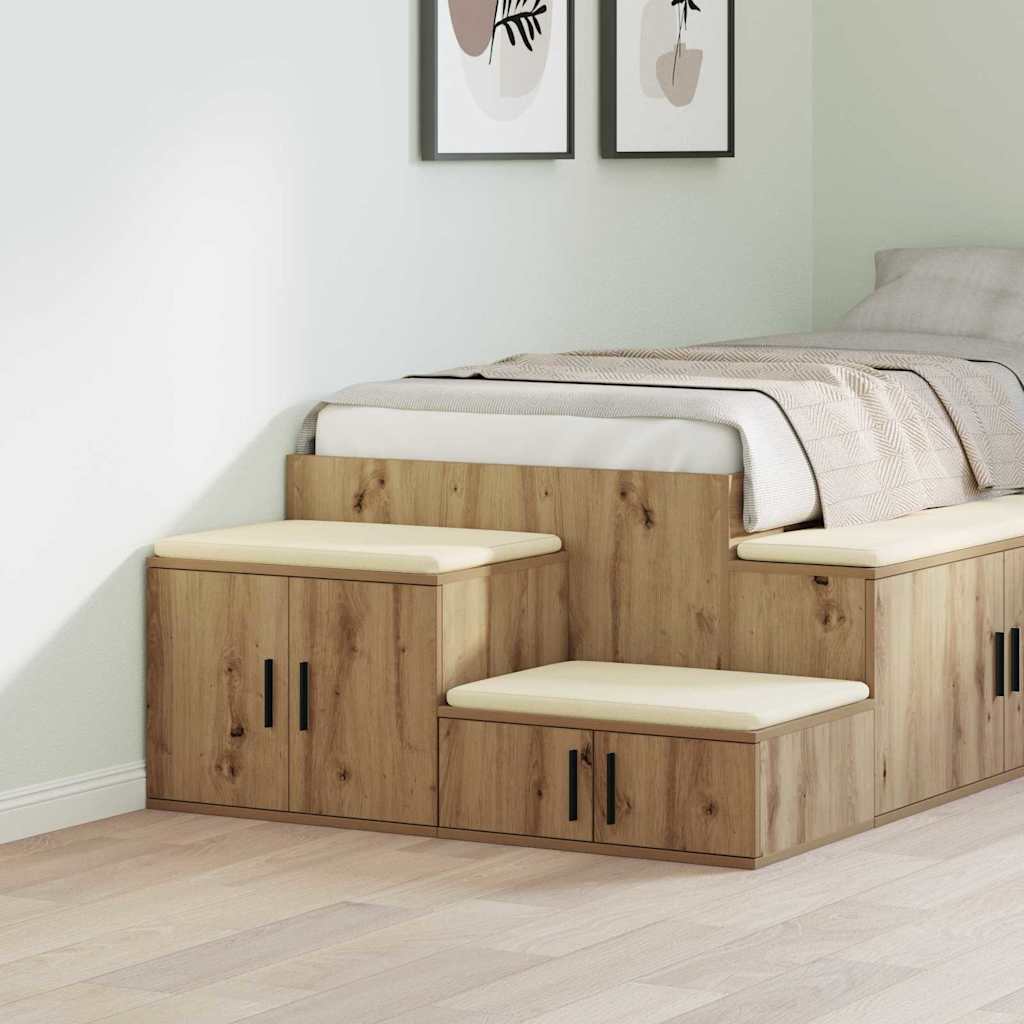 vidaXL Aufbewahrungsschrank 2 pcs Artisan-Eiche 127 x 41 x 40 cm