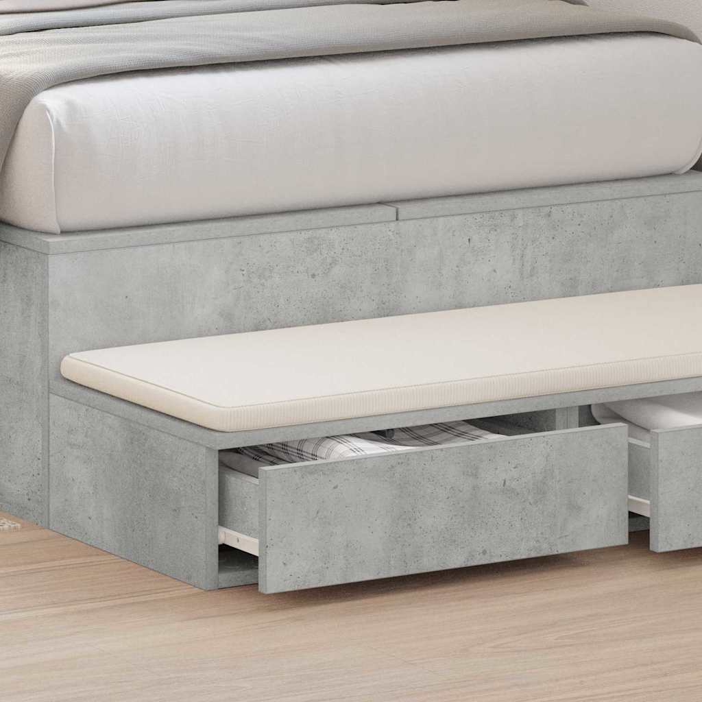 vidaXL Bettschubladen Beton Grau 100 x 36,5 x 16,5 cm Holzwerkstoff