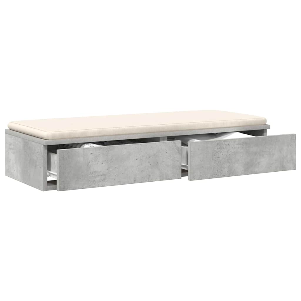 vidaXL Bettschubladen Beton Grau 100 x 36,5 x 16,5 cm Holzwerkstoff