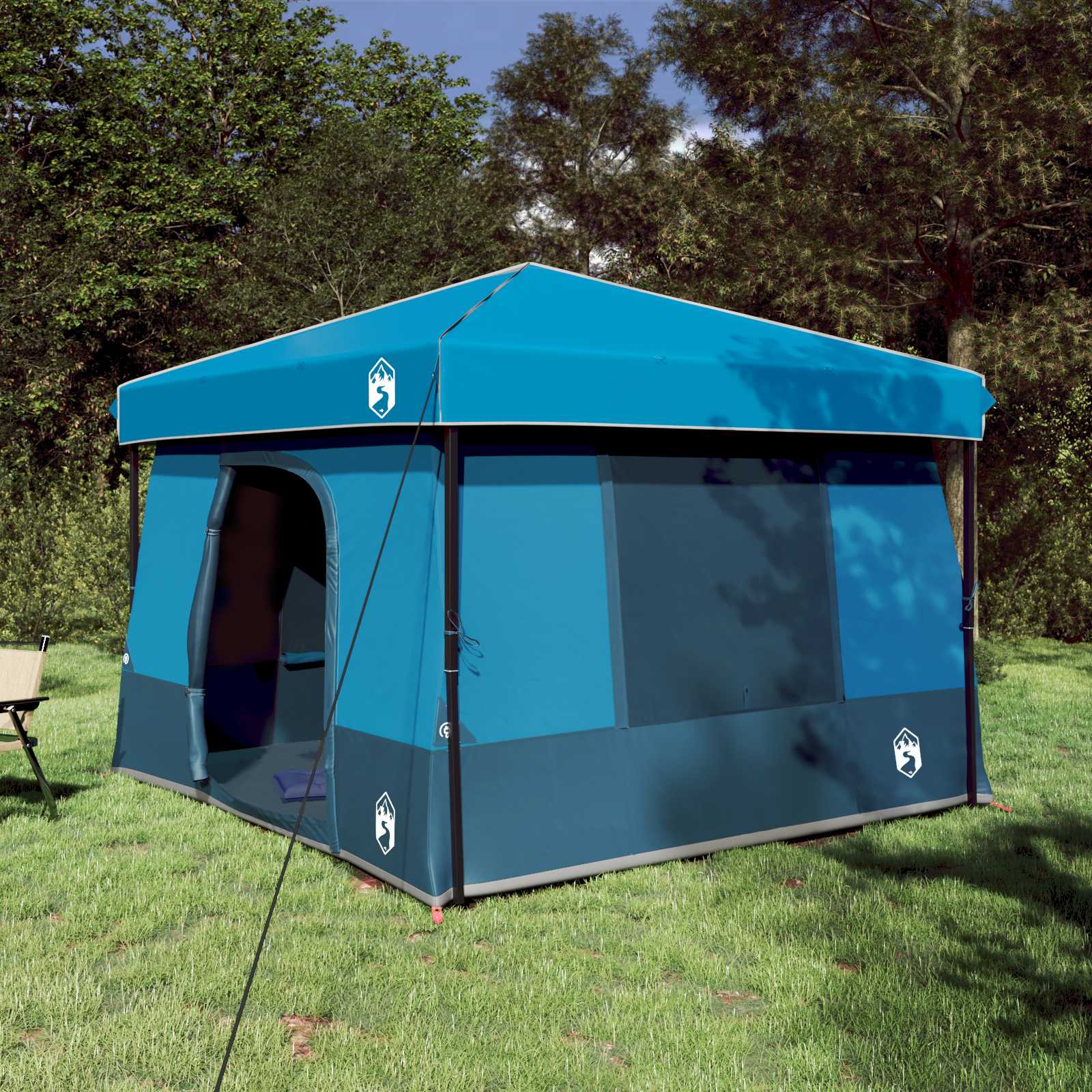 vidaXL Camping-Zelt-Set mit Dach 2 pcs Blau Taffeta und Stoff