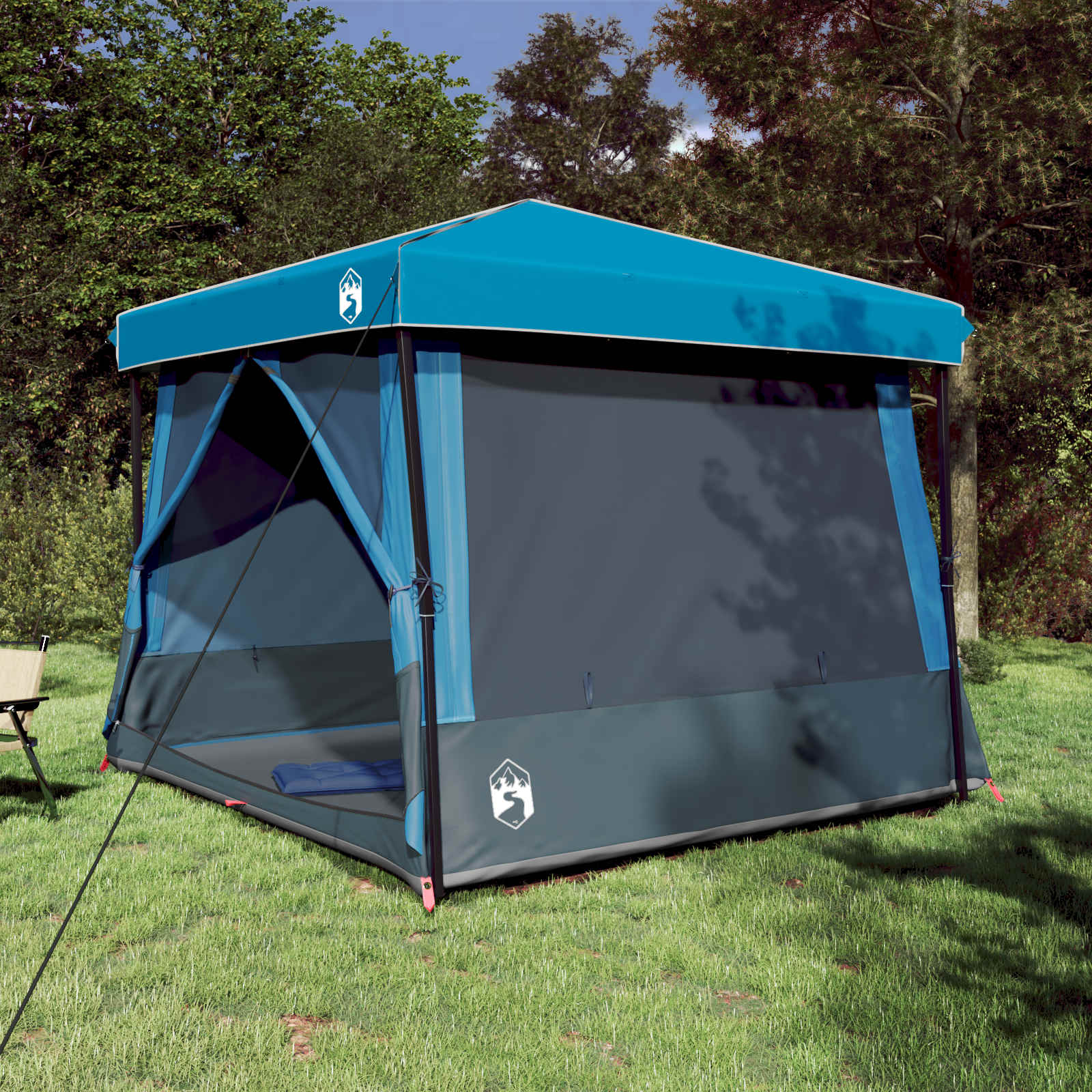 vidaXL Camping-Zelt-Set mit Dach 2 pcs Blau Taffeta und Stoff
