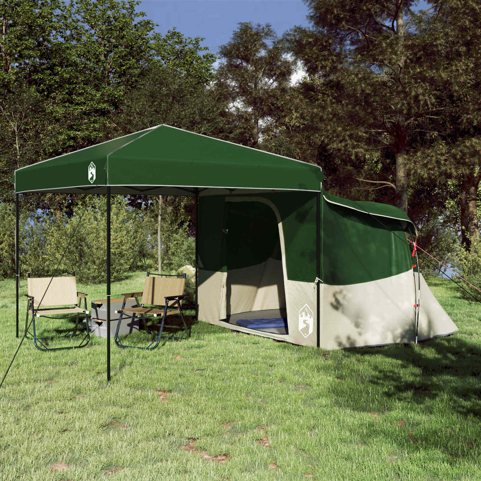 vidaXL Camping-Zelt-Set mit Dach 2 pcs Blau Taffeta und Stoff