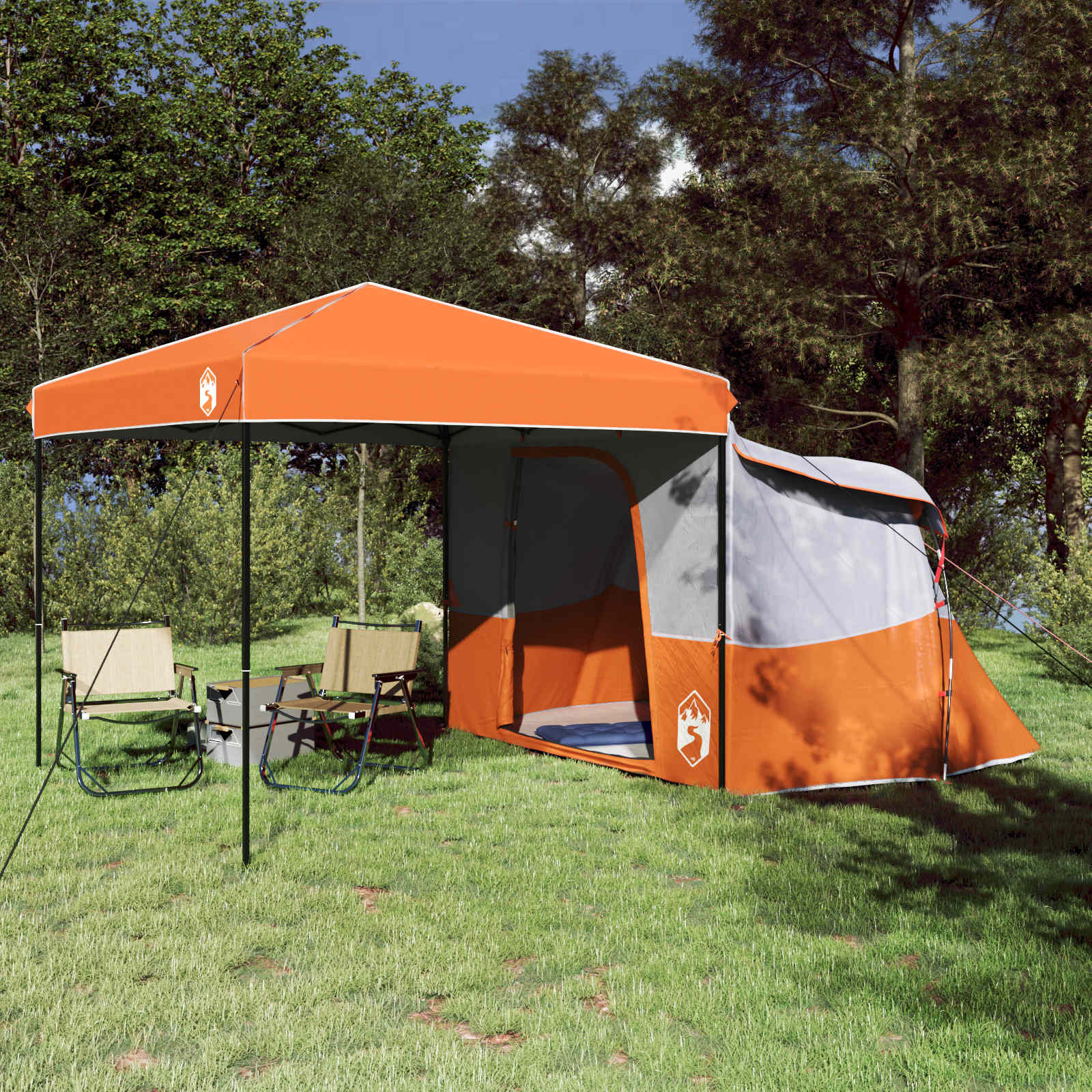 vidaXL Camping-Zelt-Set mit Dach 2 pcs Blau Taffeta und Stoff