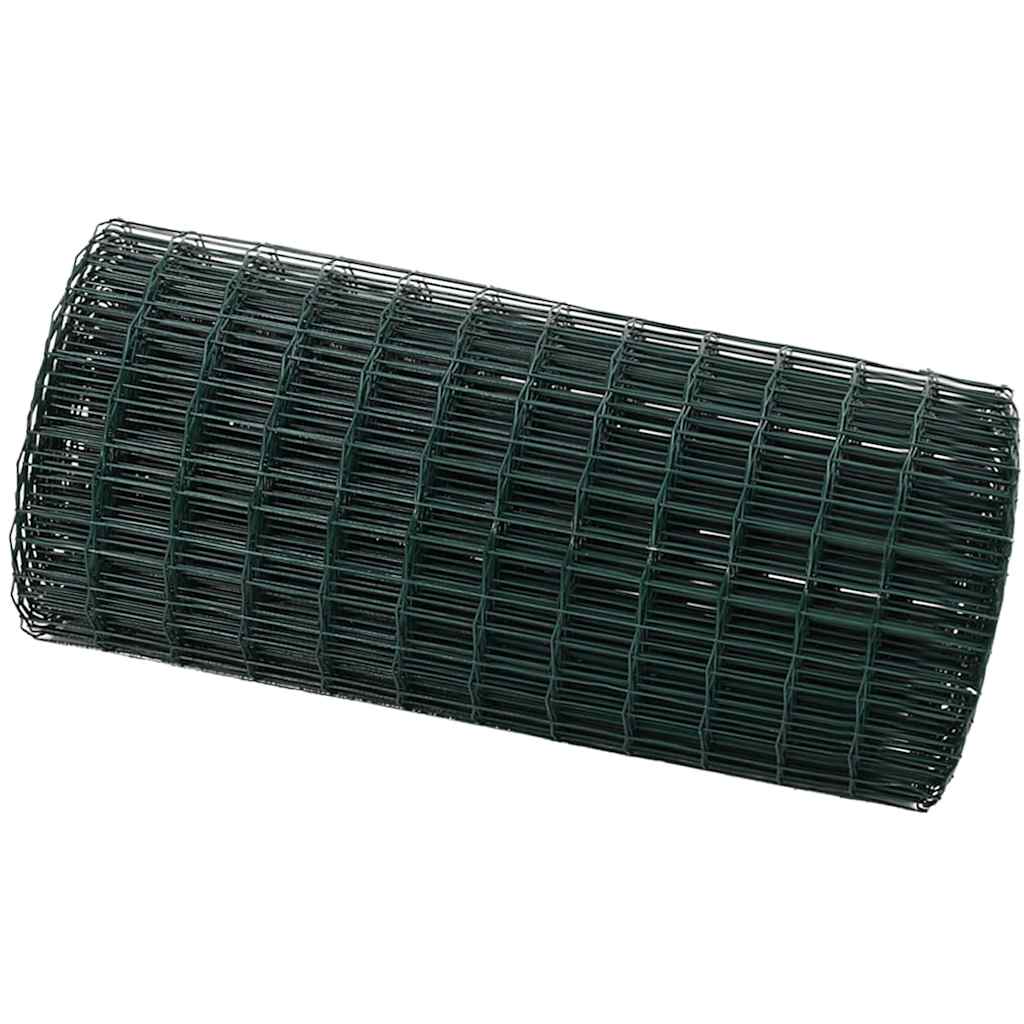 vidaXL Eurozaun Grün 0,4 x 10 m PVC-beschichtetes Eisen