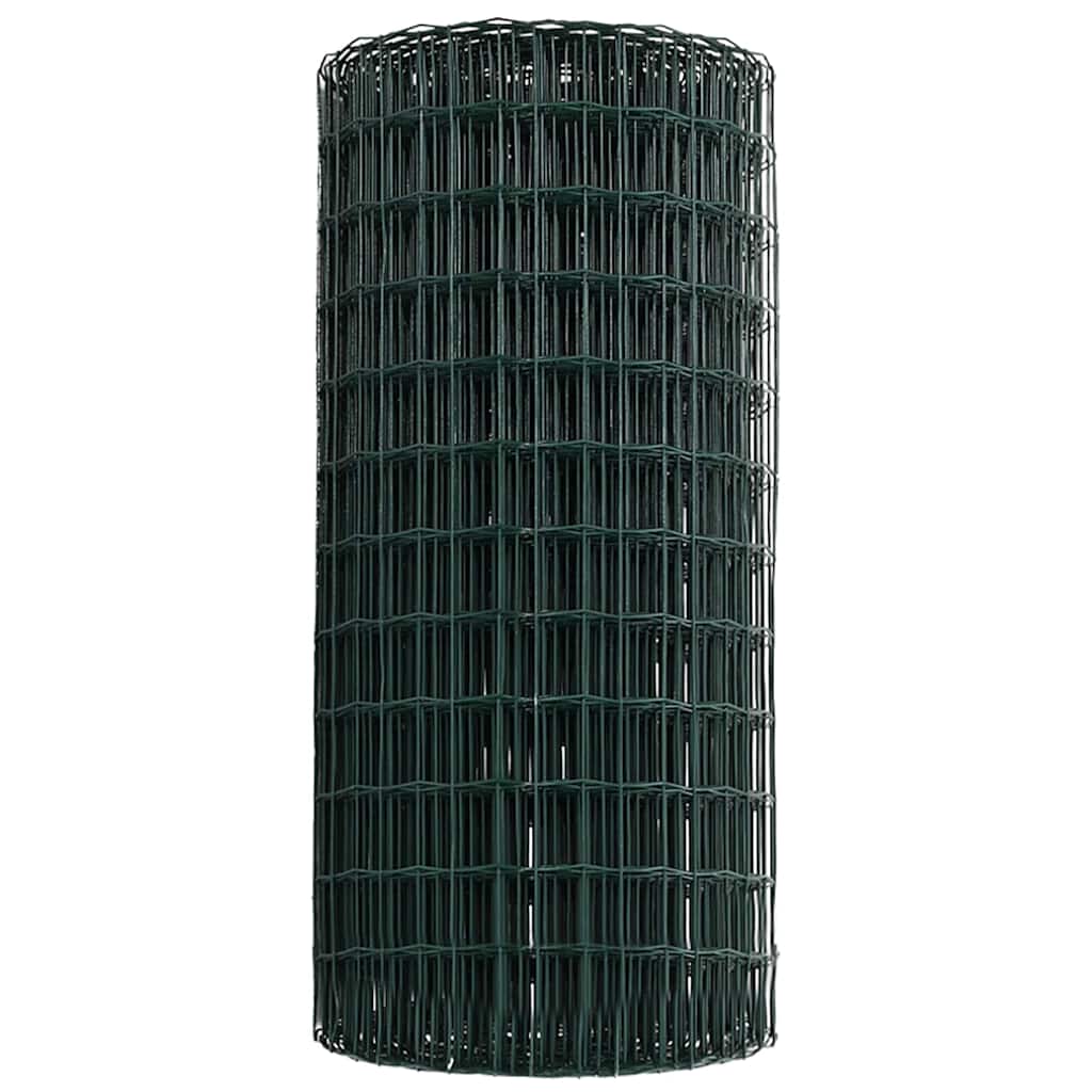 vidaXL Eurozaun Grün 0,4 x 10 m PVC-beschichtetes Eisen