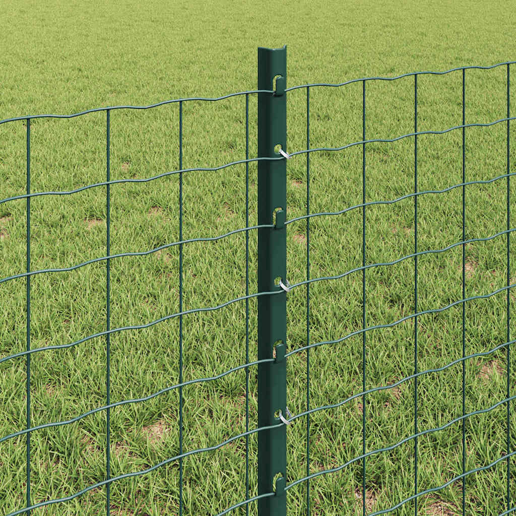 vidaXL Zaunpfosten 44 pcs Grün 100 cm Stahl