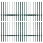 vidaXL Zaunpfosten 44 pcs Grün 100 cm Stahl