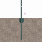 vidaXL Zaunpfosten 44 pcs Grün 100 cm Stahl