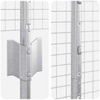 vidaXL Zaun mit Pfosten Silber