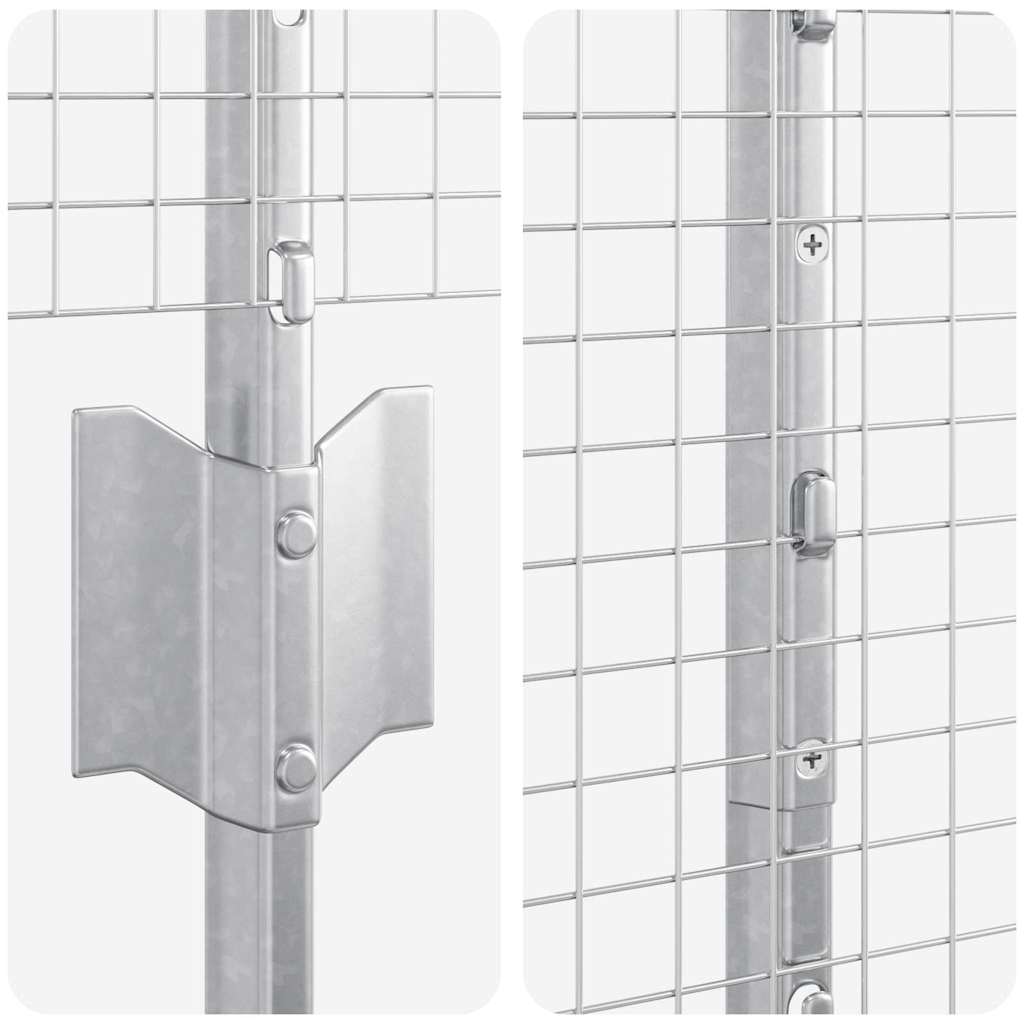 vidaXL Zaun mit Pfosten Silber