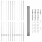 vidaXL Zaun mit Pfosten Silber