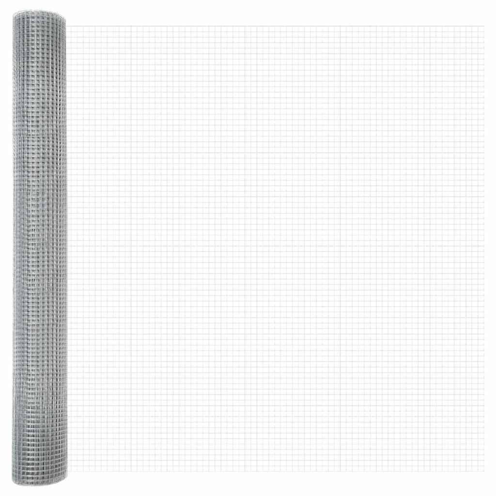vidaXL Zaun mit Pfosten Silber