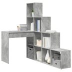 vidaXL Eck-Schreibtisch mit Regal Beton Grau 101,5 x 149,5 x 149,5 cm