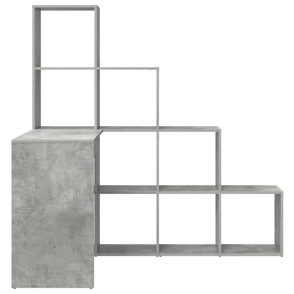 vidaXL Eck-Schreibtisch mit Regal Beton Grau 101,5 x 149,5 x 149,5 cm