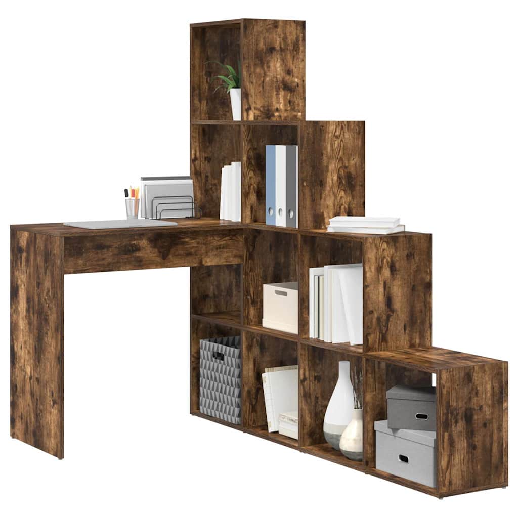 vidaXL Eck-Schreibtisch Geräucherte Eiche 101,5 x 149,5 x 149,5 cm
