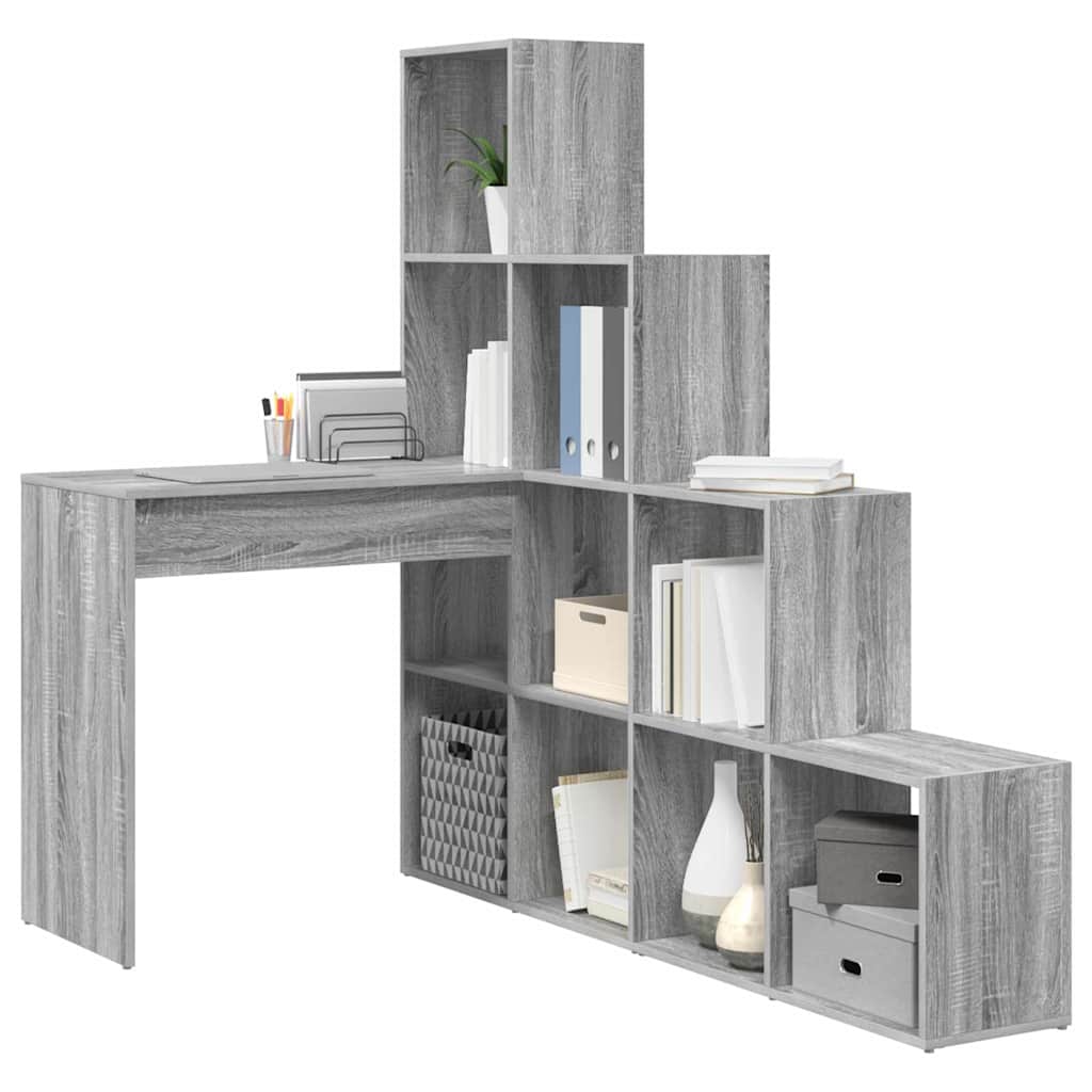 vidaXL Eck-Schreibtisch Graues Sonoma 101,5 x 149,5 x 149,5 cm