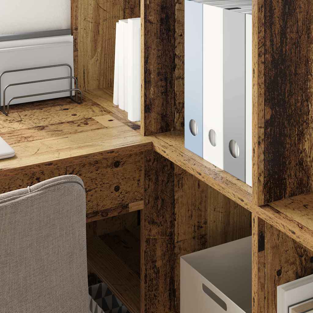 vidaXL Eck-Schreibtisch Altholz 101,5 x 149,5 x 149,5 cm Holzwerkstoff