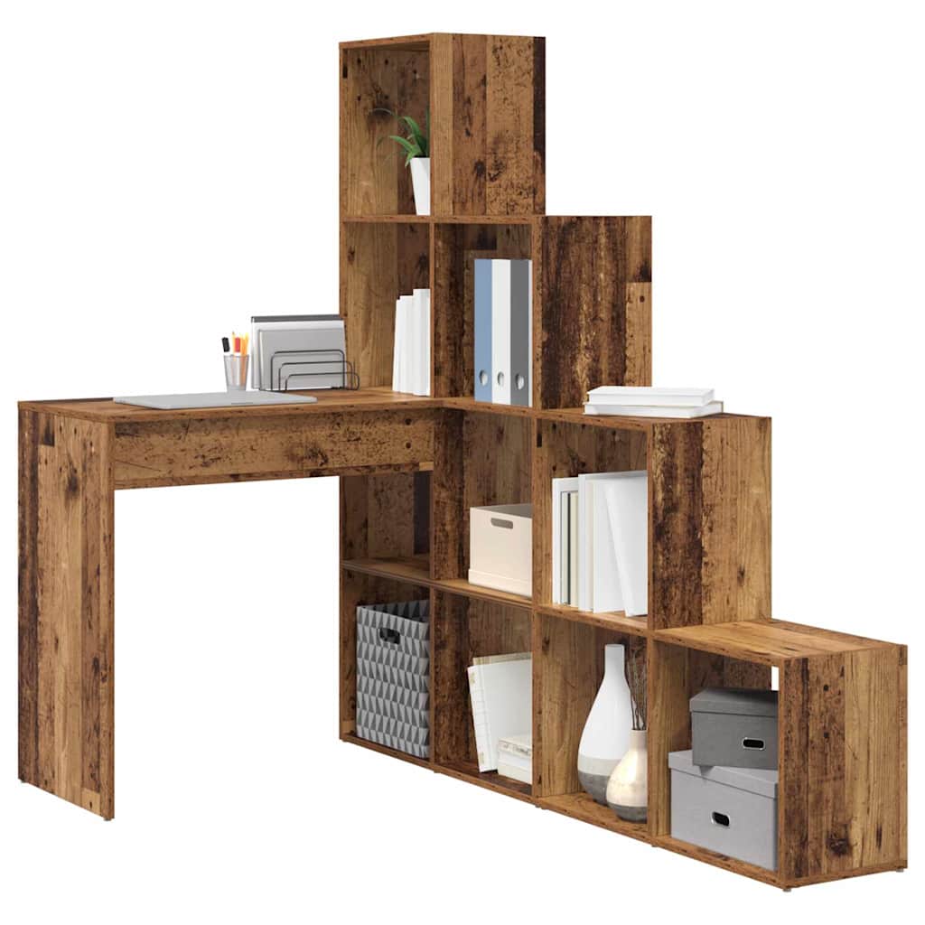vidaXL Eck-Schreibtisch Altholz 101,5 x 149,5 x 149,5 cm Holzwerkstoff
