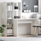 vidaXL Schreibtisch mit Regal Weiß 138,5 x 55 x 143 cm Holzwerkstoff