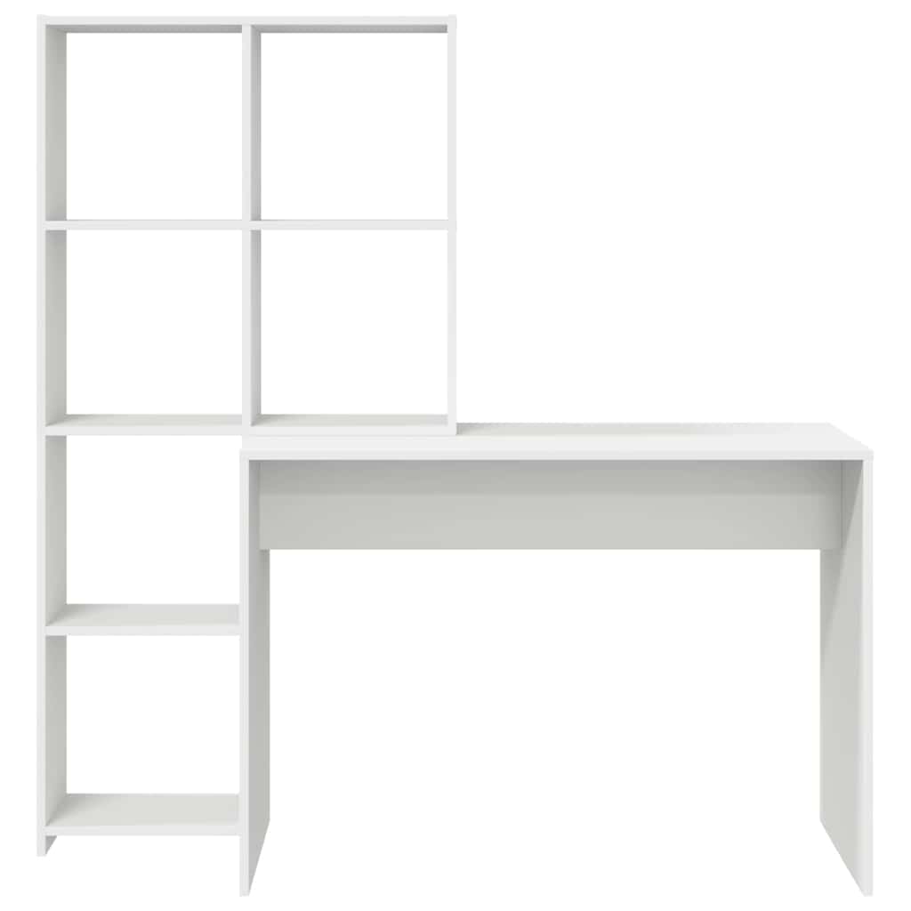 vidaXL Schreibtisch mit Regal Weiß 138,5 x 55 x 143 cm Holzwerkstoff