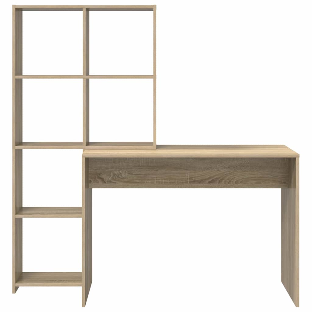 vidaXL Schreibtisch Sonoma-Eiche 138,5 x 55 x 143 cm Holzwerkstoff
