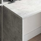 vidaXL Schreibtisch Beton Grau 138,5 x 55 x 143 cm Holzwerkstoff