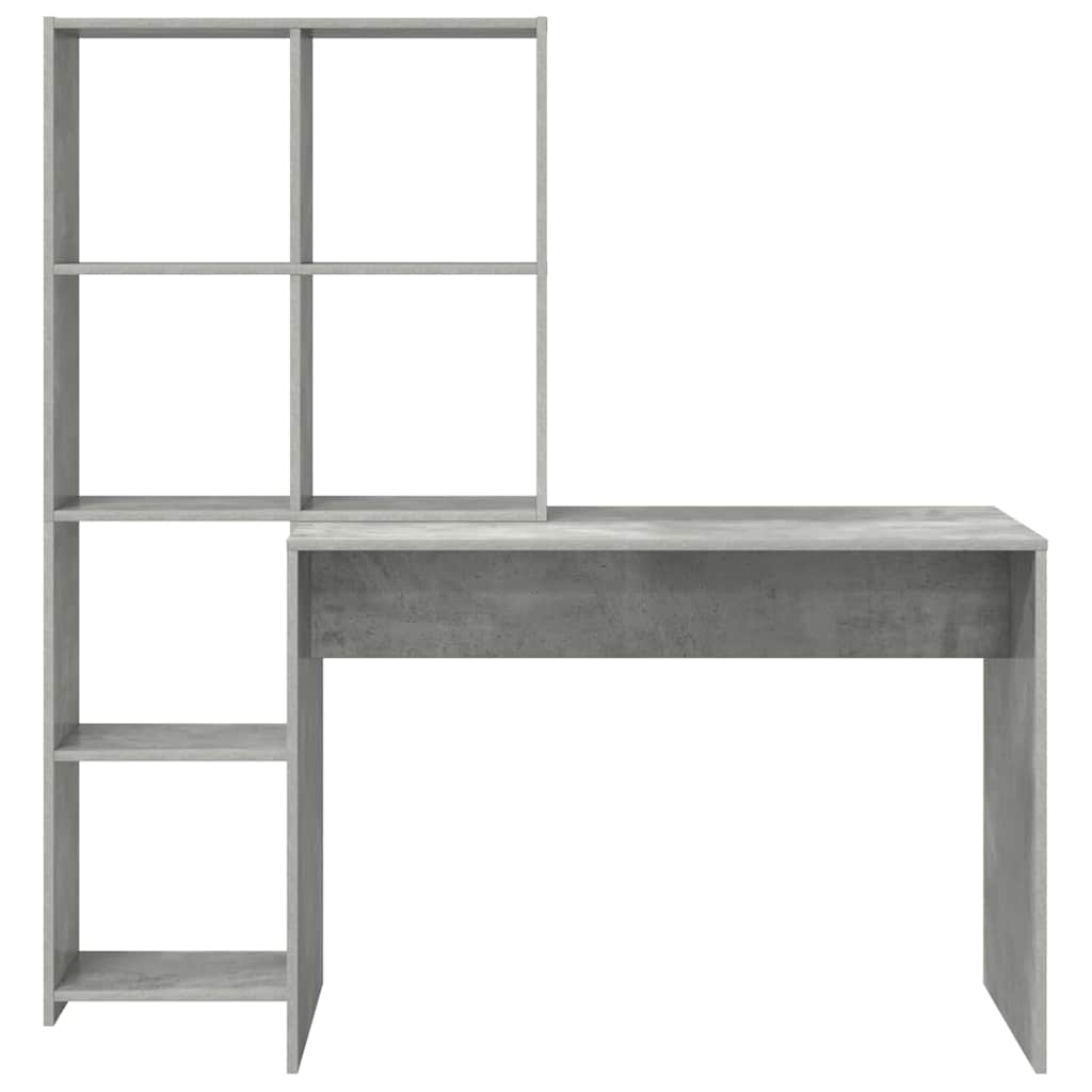 vidaXL Schreibtisch Beton Grau 138,5 x 55 x 143 cm Holzwerkstoff