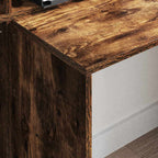 vidaXL Schreibtisch mit Regal Geräucherte Eiche 138,5 x 55 x 143 cm