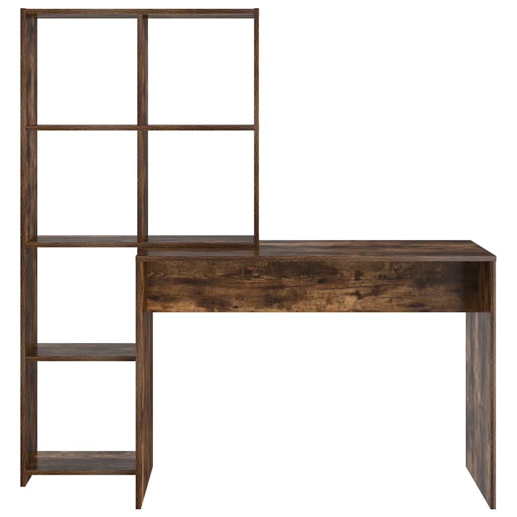 vidaXL Schreibtisch mit Regal Geräucherte Eiche 138,5 x 55 x 143 cm