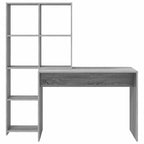 vidaXL Schreibtisch Graues Sonoma 138,5 x 55 x 143 cm Holzwerkstoff