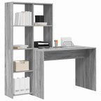 vidaXL Schreibtisch Graues Sonoma 138,5 x 55 x 143 cm Holzwerkstoff