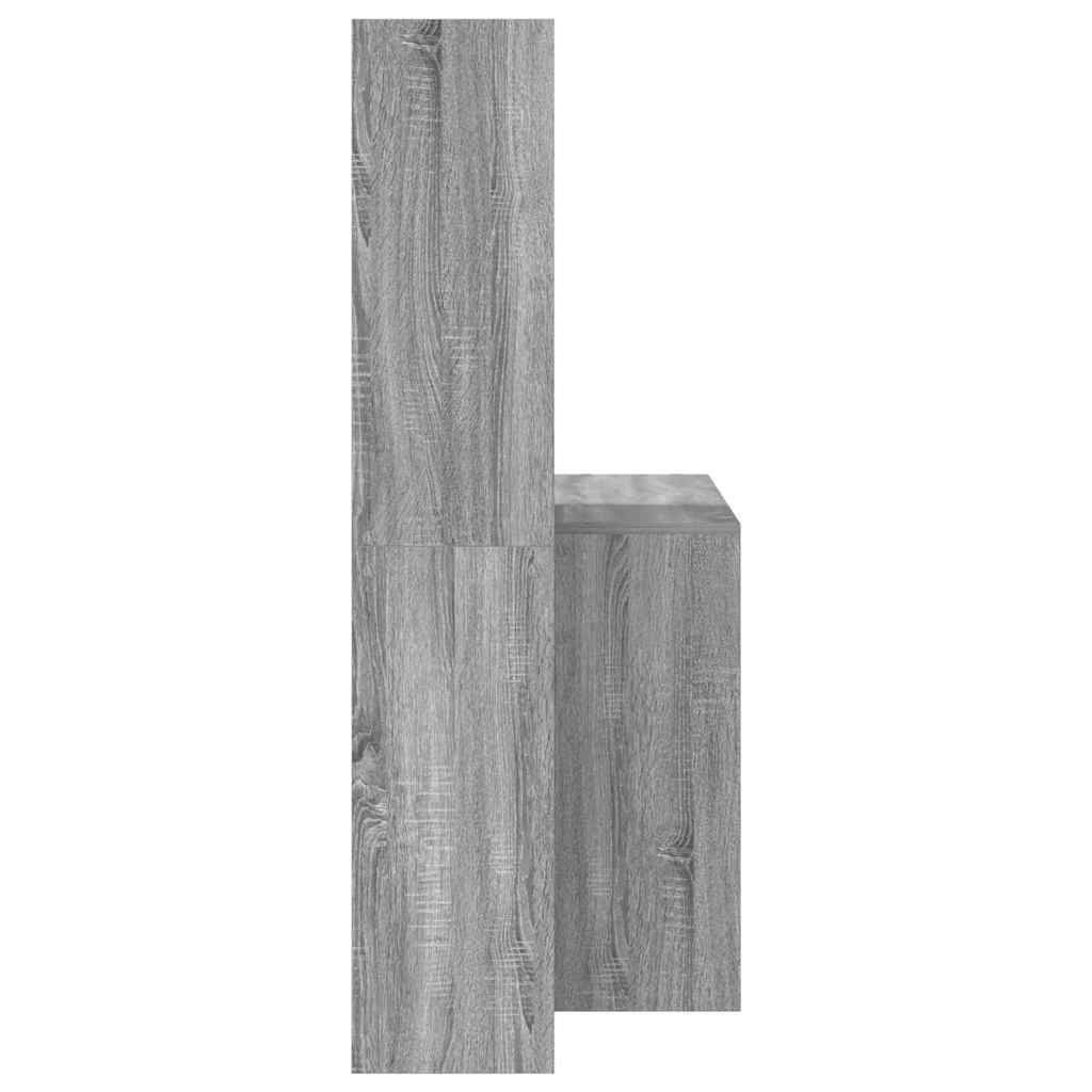 vidaXL Schreibtisch Graues Sonoma 138,5 x 55 x 143 cm Holzwerkstoff