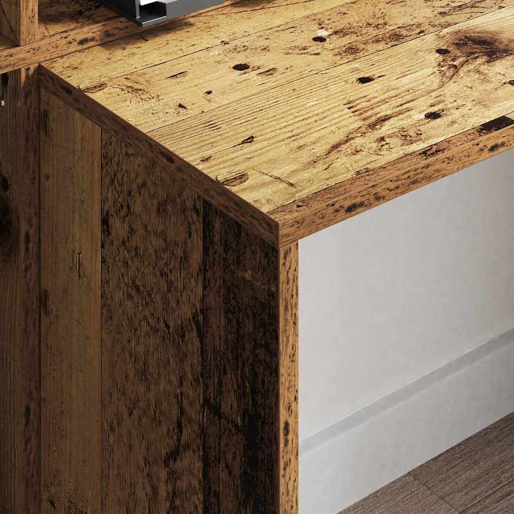 vidaXL Schreibtisch Altholz 138,5 x 55 x 143 cm Holzwerkstoff