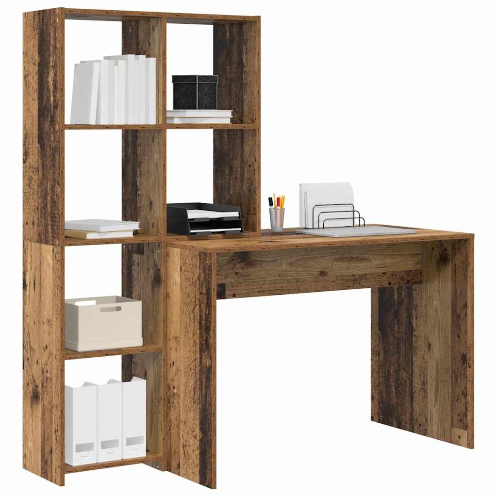vidaXL Schreibtisch Altholz 138,5 x 55 x 143 cm Holzwerkstoff