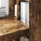 vidaXL Schreibtisch Geräucherte Eiche 122 x 67 x 145 cm Holzwerkstoff